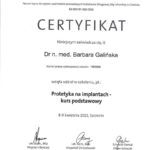 certyfikat schmidtdental protetyka na implantach